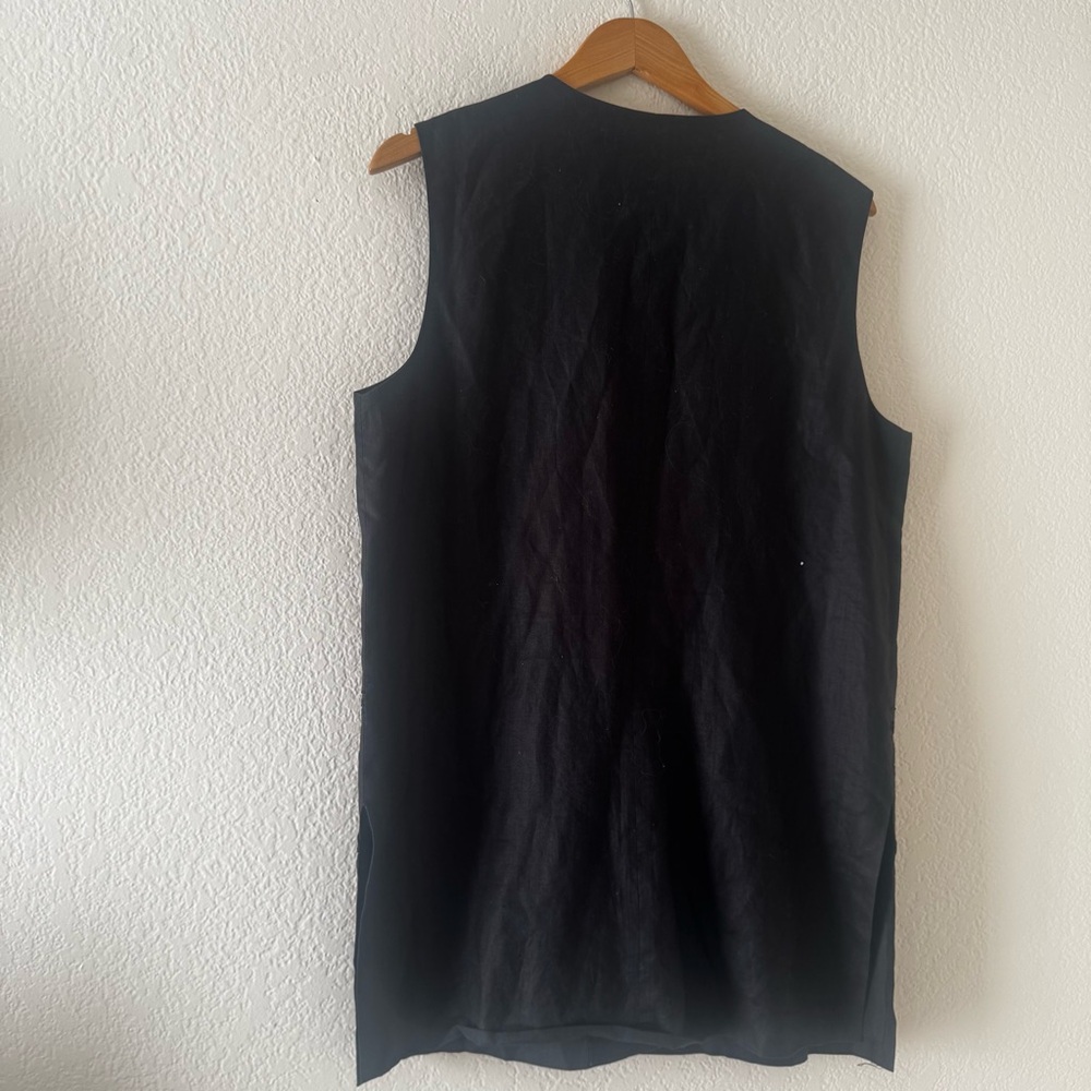 Kenar Vintage Linen Sleeveless Tunic vest Dress with Embroidered 100% linen - Picture 4 of 4